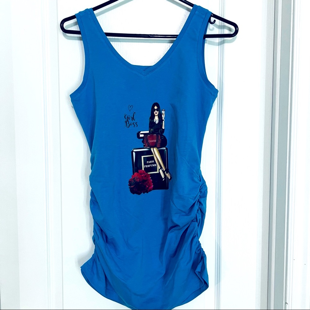 Girl Boss Scrunch Side long tank top